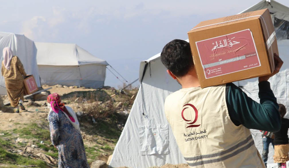 Qatar Charity Distributes Aid to Displaced Syrians